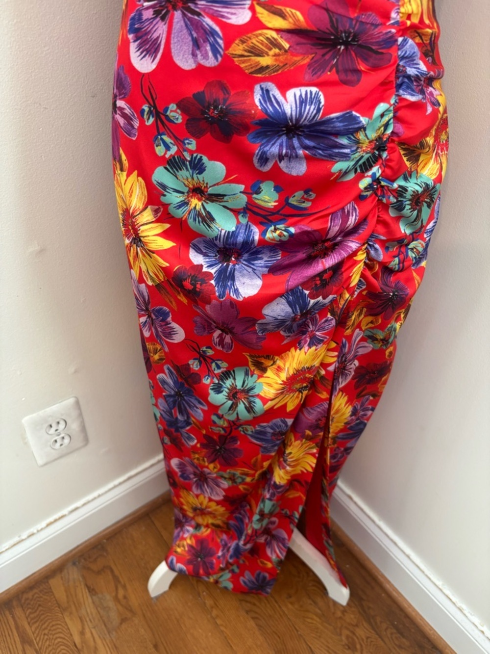 Milly LILLIANA FLORAL Cowl Neck Satin Midi Dress Size 8 - Picture 10 of 16